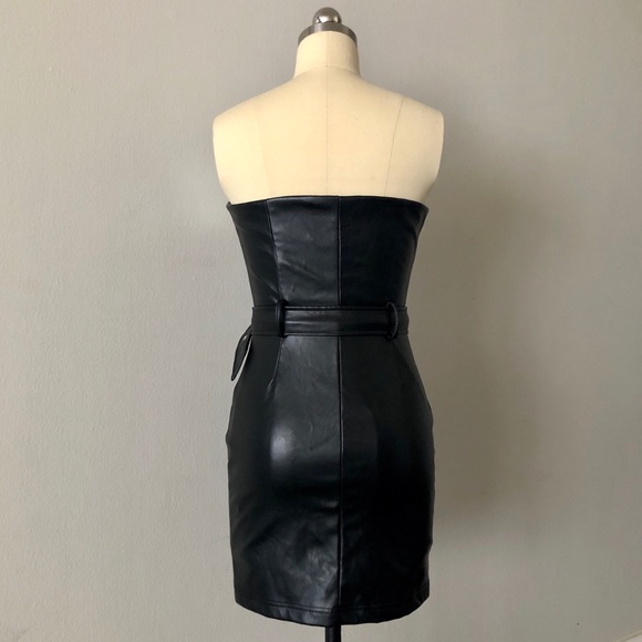 Belt Faux Leather Dress - Picture 2 of 3